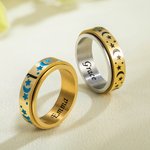 Personalised Moon and Star Anxiety Ring Stress Relief Gifts for Men and Women