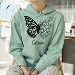 Personalised Half Butterfly Half Birth Flower Shirt