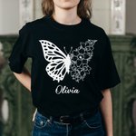 Personalised Half Butterfly Half Birth Flower Shirt