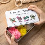 Personalized Sewing Kit Storage Tin with Sewing Cartoon Character