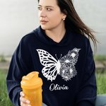Personalised Half Butterfly Half Birth Flower Shirt