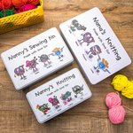 Personalized Sewing Kit Storage Tin with Sewing Cartoon Character