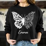 Personalised Half Butterfly Half Birth Flower Shirt