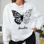 Personalised Half Butterfly Half Birth Flower Shirt