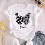 Personalised Half Butterfly Half Birth Flower Shirt