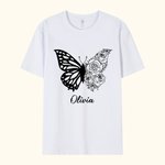 Personalised Half Butterfly Half Birth Flower Shirt