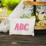 Sac de maquillage bicolore personnalisé pour mariage, douche de mariée, cadeau de mariage.