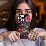 Coque de Téléphone Personnalisé avec Noms du Couple Thème Rose et Manifestation d'Amour Cadeau d'Anniversaire Saint-Valentin