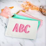 Sac de maquillage bicolore personnalisé pour mariage, douche de mariée, cadeau de mariage.