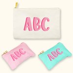 Sac de maquillage bicolore personnalisé pour mariage, douche de mariée, cadeau de mariage.