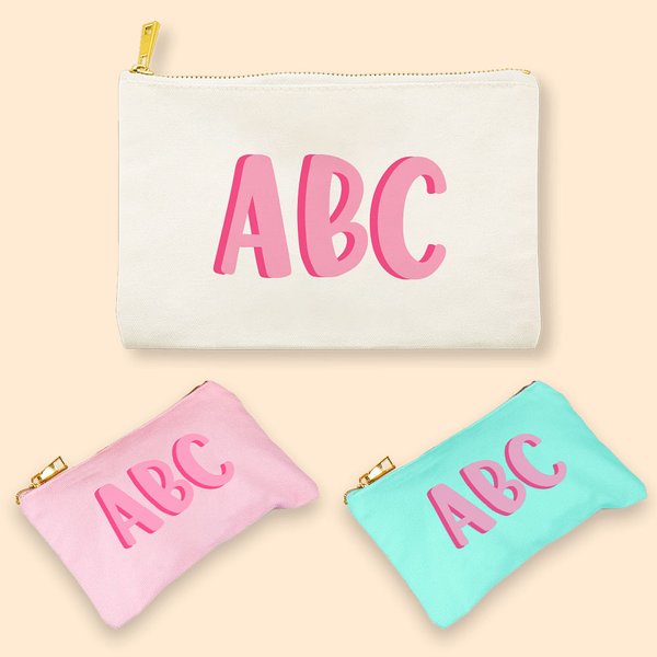 Gepersonaliseerde tweekleurige make-up cosmetische tas voor bruiloft bruids douche cadeau
