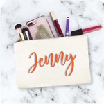 Sac de maquillage bicolore personnalisé pour mariage, douche de mariée, cadeau de mariage.