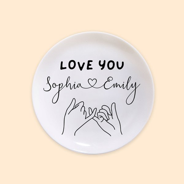 Vassoio portagioielli personalizzato Love You Bestie per il regalo della migliore amica sorella