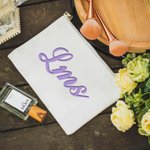 Sac de maquillage bicolore personnalisé pour mariage, douche de mariée, cadeau de mariage.