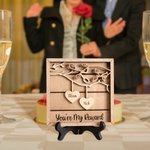 Personalised Home Decor with Wooden Holder and Couple Names