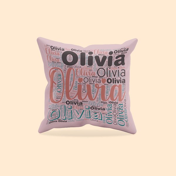 Nombre Personalizado Almohada Cojín Funda