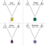 Collier Femme Personnalisé avec Signe Astrologique et Pierre de Naissance Bijoux Cadeau pour Femme
