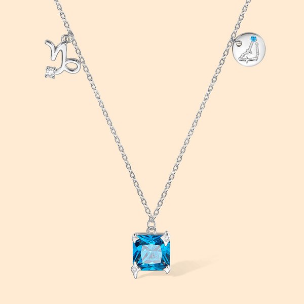 Collier Femme Personnalisé avec Signe Astrologique et Pierre de Naissance Bijoux Cadeau pour Femme