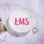 Plateau-Bijoux en Céramique Personnalisé avec Nom Bicolore Cadeau pour Fille Mère Jeune Mariée