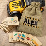 Personalisierte hölzerne Montessori Construction Truck Matching Karten 16 Pcs Memory-Spiel für Kleinkinder