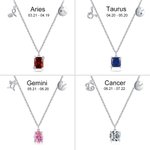 Collier Femme Personnalisé avec Signe Astrologique et Pierre de Naissance Bijoux Cadeau pour Femme