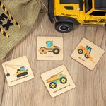 Personalisierte hölzerne Montessori Construction Truck Matching Karten 16 Pcs Memory-Spiel für Kleinkinder