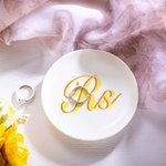 Plateau-Bijoux en Céramique Personnalisé avec Nom Bicolore Cadeau pour Fille Mère Jeune Mariée