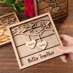 Personalised Home Decor with Wooden Holder and Couple Names