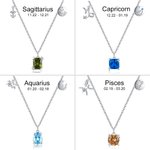 Collier Femme Personnalisé avec Signe Astrologique et Pierre de Naissance Bijoux Cadeau pour Femme