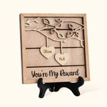 Personalised Home Decor with Wooden Holder and Couple Names