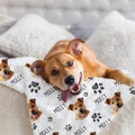 Manta de forro polar personalizada con foto y nombre para perro Regalo de cumpleaños y aniversario para los amantes de las mascotas