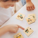 Personalisierte hölzerne Montessori Construction Truck Matching Karten 16 Pcs Memory-Spiel für Kleinkinder