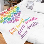 Gepersonaliseerde A Big Heart To Shape Little Minds Fleece Deken met Regenboog Naam Harten Kleurrijke Home Decor Afstuderen Waardering Gift voor Leraa
