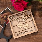 Personalised Home Decor with Wooden Holder and Couple Names