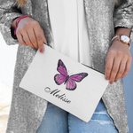 Personalised Butterfly Cosmetic Makeup Bag with Name for Mother Grandmother Gift