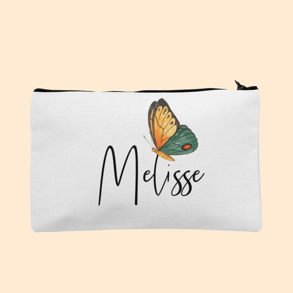 Personalised Butterfly Cosmetic Makeup Bag with Name for Mother Grandmother Gift