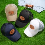 Personalized Farmer Hat with Engraved Leather Patch of Farm Animal
