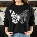 Personalized Half Butterfly Half Birth Flower Shirt Gift for Mom or Grandma