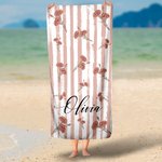 Serviette de plage personnalisée Fleur de naissance vintage