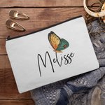 Personalised Butterfly Cosmetic Makeup Bag with Name for Mother Grandmother Gift