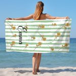 Serviette de plage personnalisée Fleur de naissance vintage