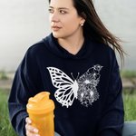 Personalized Half Butterfly Half Birth Flower Shirt Gift for Mom or Grandma