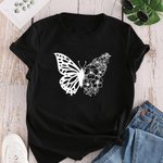 Personalized Half Butterfly Half Birth Flower Shirt Gift for Mom or Grandma