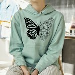 Personalized Half Butterfly Half Birth Flower Shirt Gift for Mom or Grandma