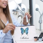 Personalised Butterfly Cosmetic Makeup Bag with Name for Mother Grandmother Gift