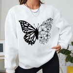 Personalized Half Butterfly Half Birth Flower Shirt Gift for Mom or Grandma
