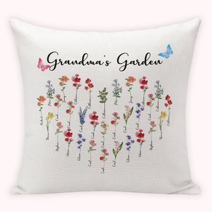 Personalisierte Geburt Blume Kissen werfen Kissenbezug für Oma Mutter Familie Geschenk