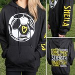 Personalisierte inspirierende Fußball Kind und Erwachsener T-shirt Hoodie mit Namen Match Day Geburtstagsgeschenk für Fußball-Liebhaber