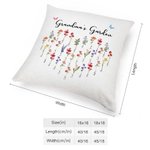 Personalized Birth Flower Cushion Throw Pillow Cover for Grandma Mother Family Gift