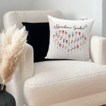 Personalized Birth Flower Cushion Throw Pillow Cover for Grandma Mother Family Gift